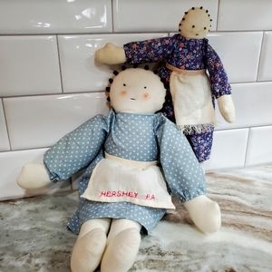 💚⚜🖤2 Handcrafted vintage dolls.